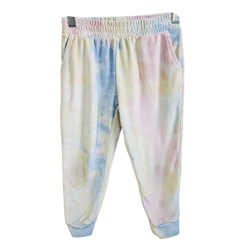 Btween Girls Size S Jogger Sweatpants Pastel Tie Dye Rainbow Comfy Loungewear